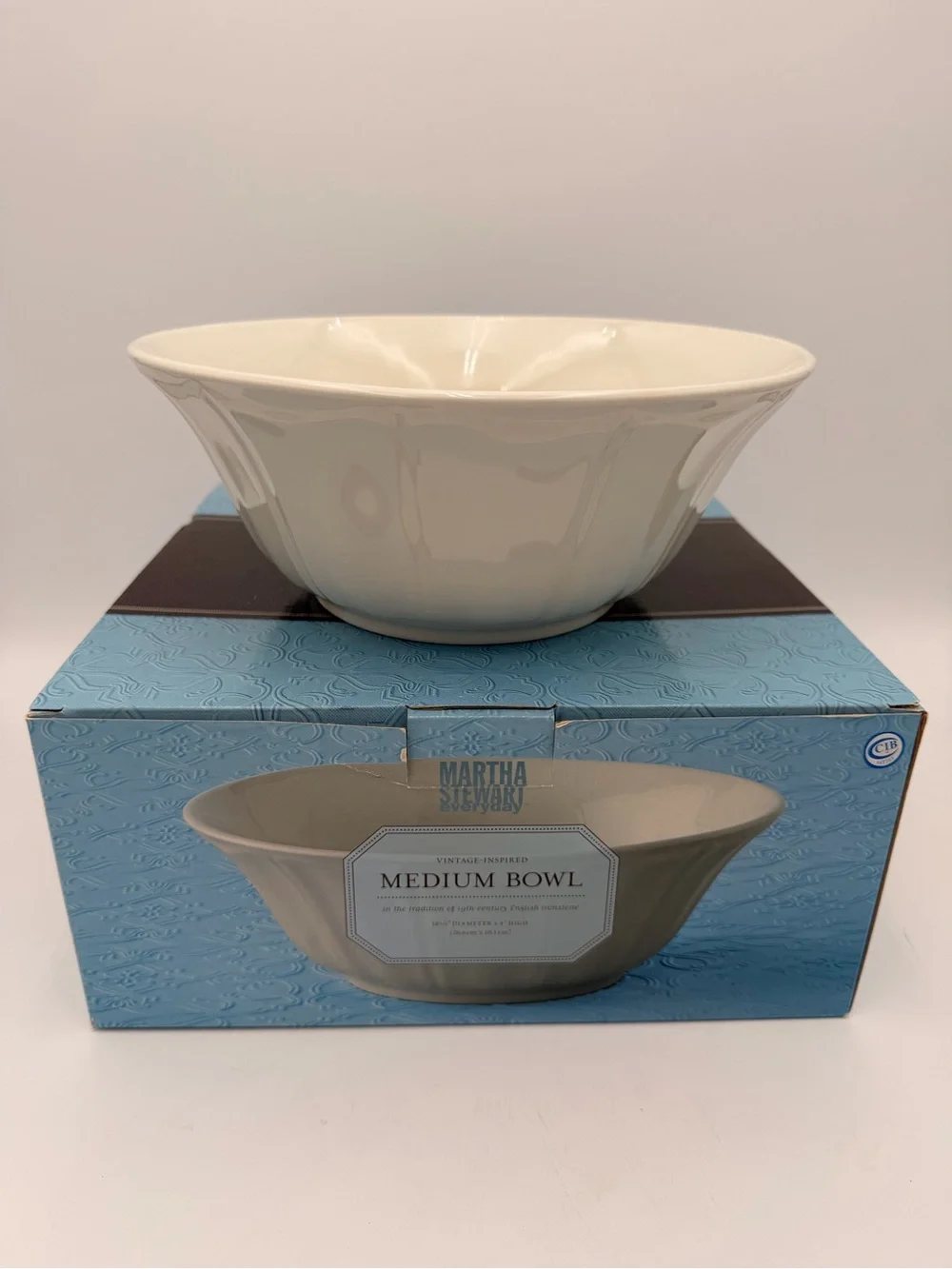 Vintage Martha Stewart Cream Ceramic Serving Bowl 2000-2001 Era